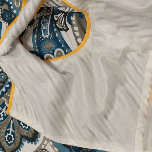 New London style ladies dress size 12 gray white with yellow trim - Picture 6 of 9